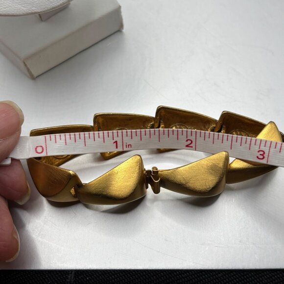 VTG Clara Studio Geometric Link Bracelet Fold-Over Insert Clasp 7" Long OOAK - Picture 6 of 11
